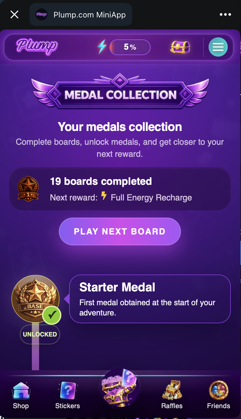 Medal collection & rewards